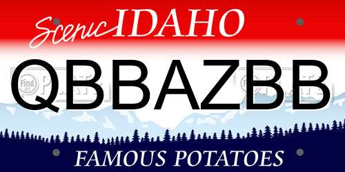 QBBAZBB Idaho License Plate
