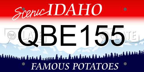 QBE155 Idaho License Plate
