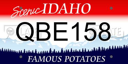 QBE158 Idaho License Plate