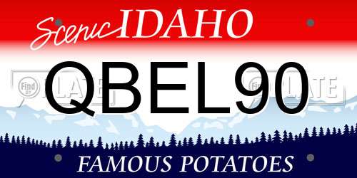 QBEL90 Idaho License Plate