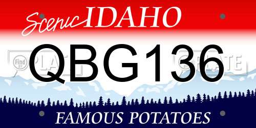 QBG136 Idaho License Plate