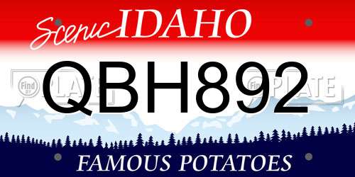 QBH892 Idaho License Plate