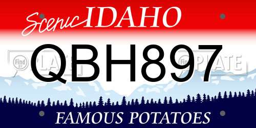 QBH897 Idaho License Plate