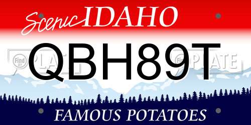 QBH89T Idaho License Plate