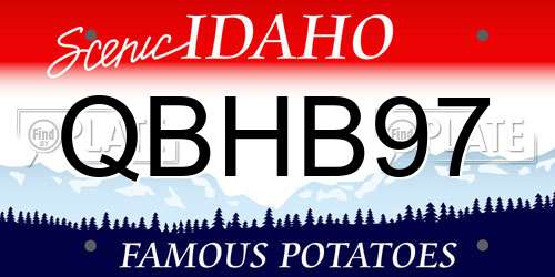 QBHB97 Idaho License Plate