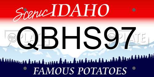QBHS97 Idaho License Plate