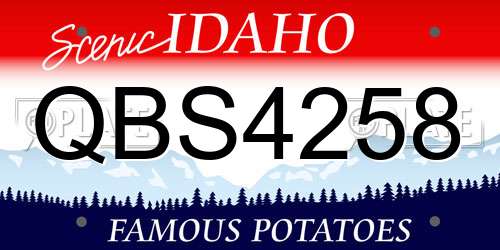 QBS4258 Idaho License Plate