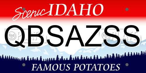 QBSAZSS Idaho License Plate