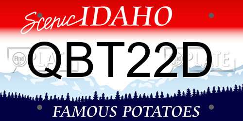 QBT22D Idaho License Plate