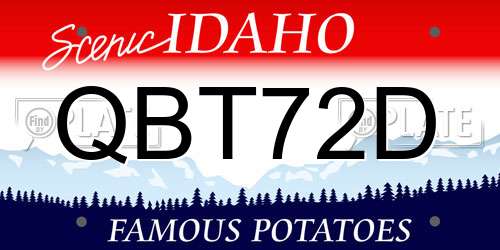 QBT72D Idaho License Plate