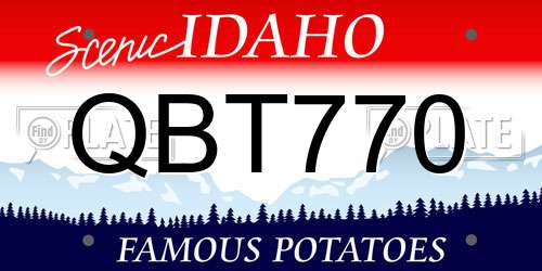 QBT770 Idaho License Plate