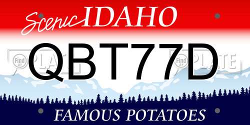 QBT77D Idaho License Plate