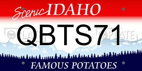 QBTS71 Idaho License Plate