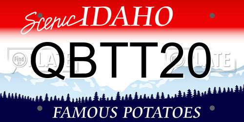 QBTT20 Idaho License Plate