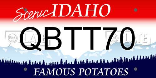 QBTT70 Idaho License Plate