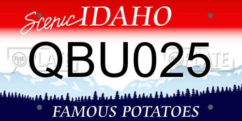 QBU025 Idaho License Plate