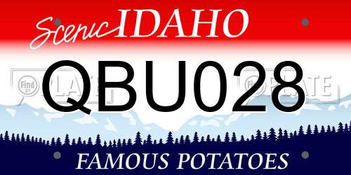 QBU028 Idaho License Plate