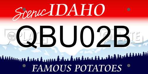 QBU02B Idaho License Plate