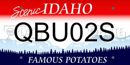 QBU02S Idaho License Plate