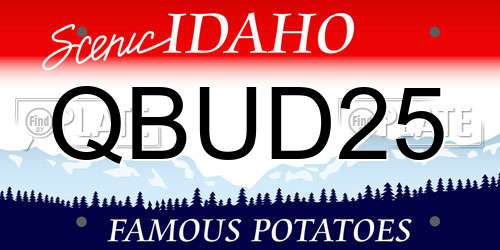 QBUD25 Idaho License Plate
