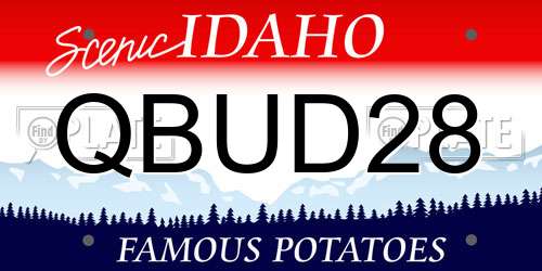 QBUD28 Idaho License Plate