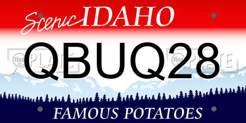QBUQ28 Idaho License Plate