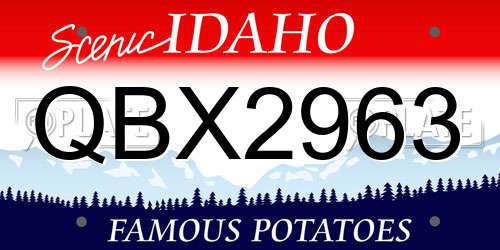 QBX2963 Idaho License Plate