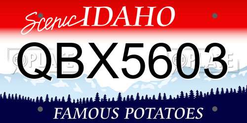QBX5603 Idaho License Plate