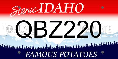 QBZ220 Idaho License Plate