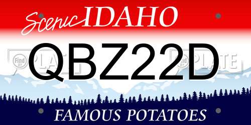 QBZ22D Idaho License Plate