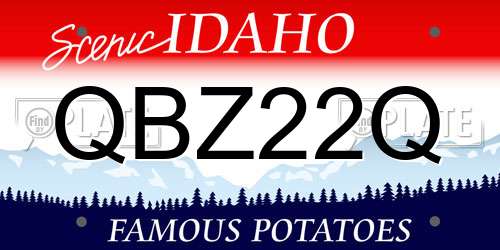 QBZ22Q Idaho License Plate