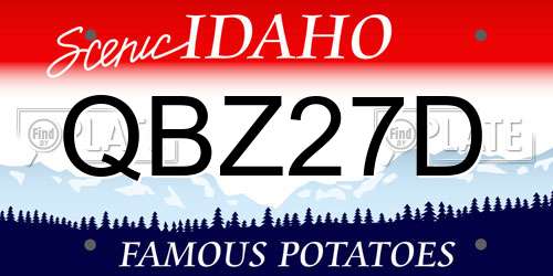 QBZ27D Idaho License Plate