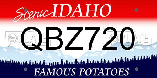 QBZ720 Idaho License Plate