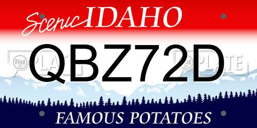 QBZ72D Idaho License Plate