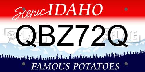 QBZ72Q Idaho License Plate