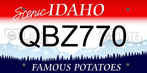 QBZ770 Idaho License Plate