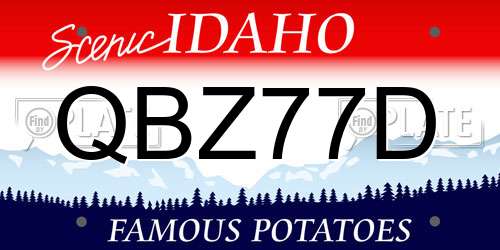 QBZ77D Idaho License Plate