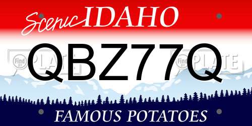 QBZ77Q Idaho License Plate