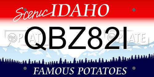 QBZ82I Idaho License Plate