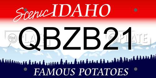 QBZB21 Idaho License Plate
