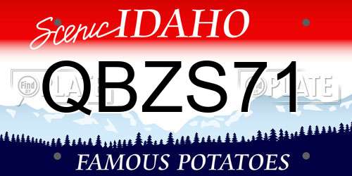 QBZS71 Idaho License Plate