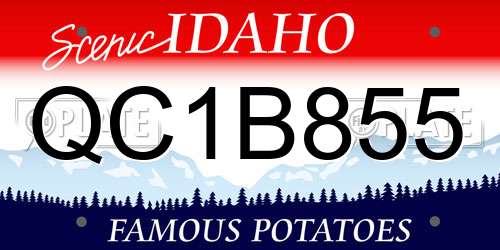 QC1B855 Idaho License Plate