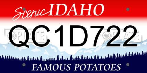QC1D722 Idaho License Plate