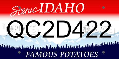 QC2D422 Idaho License Plate