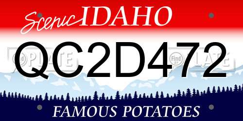 QC2D472 Idaho License Plate