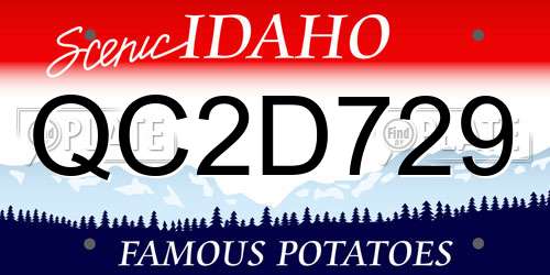 QC2D729 Idaho License Plate