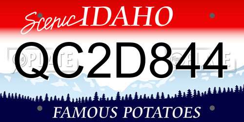 QC2D844 Idaho License Plate