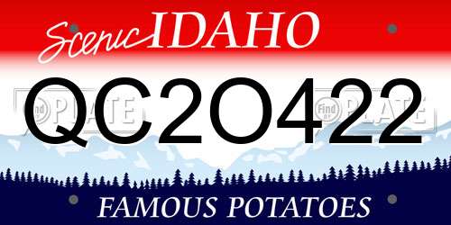 QC2O422 Idaho License Plate