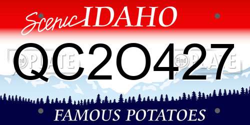 QC2O427 Idaho License Plate