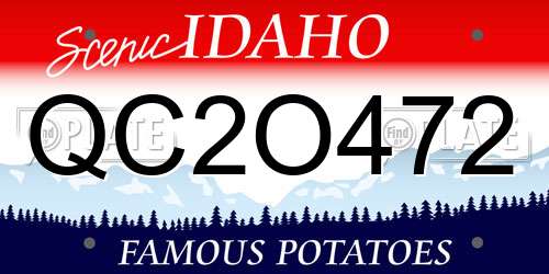QC2O472 Idaho License Plate